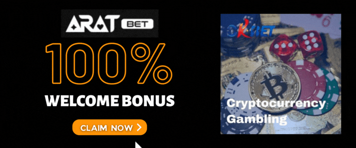 Aratbet 100% Deposit Bonus - OKBet Cryptocurrency Gambling